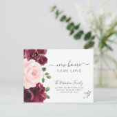 Floral waterverf moderne elegant aankondigingskaart (Staand voorkant)