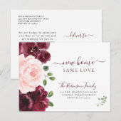 Floral waterverf moderne elegant aankondigingskaart (Voorkant / Achterkant)