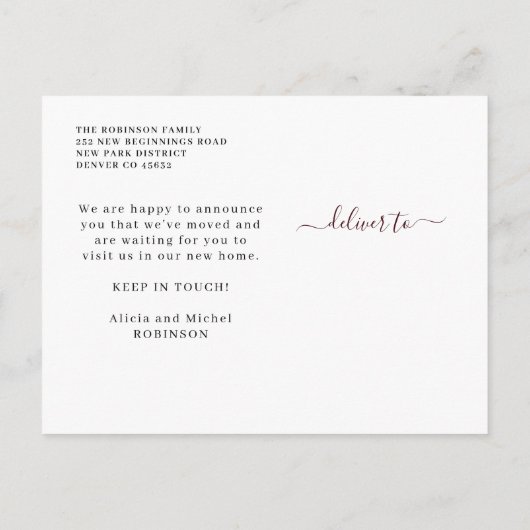 Floral waterverf moderne elegant aankondigingskaart (Achterkant)