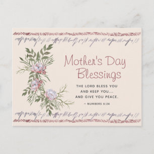 Floral Waterverf Moederdag Blessings Scripting Briefkaart