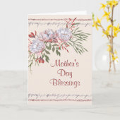 Floral Waterverf Moederdag Blessings Scripting Kaart (Gele Bloem)