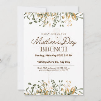Floral Waterverf Moederdag Brunch Save The Date