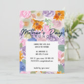 Floral Waterverf Moederdag Brunch Uitnodiging (Staand voorkant)