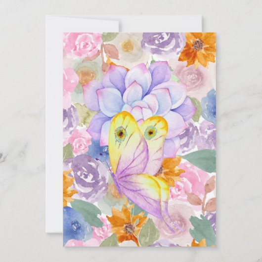 Floral Waterverf Moederdag Brunch Uitnodiging (Achterkant)