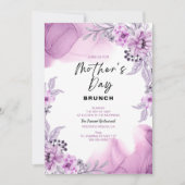 Floral Waterverf Moederdag Brunch Uitnodiging (Voorkant)