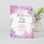 Floral Waterverf Moederdag Brunch Uitnodiging (Staand voorkant)