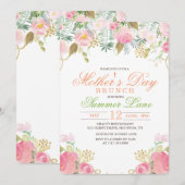 Floral Waterverf Moederdag Brunch Uitnodiging (Voorkant / Achterkant)