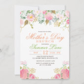 Floral Waterverf Moederdag Brunch Uitnodiging (Voorkant)