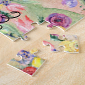 Floral Waterverf Moederdag Puzzle Legpuzzel (Zijkant)