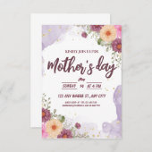 Floral Waterverf Moederdag Save The Date (Voorkant / Achterkant)