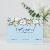 Floral Waterverf Morning Glory Handfasting RSVP Kaartje (Staand voorkant)