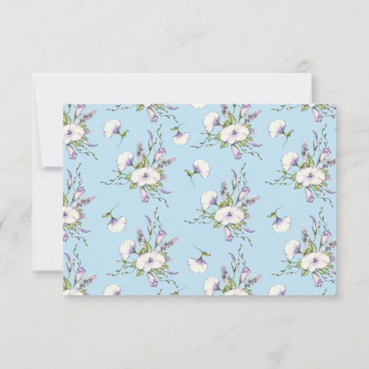 Floral Waterverf Morning Glory Handfasting RSVP Kaartje (Achterkant)