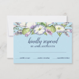 Floral Waterverf Morning Glory Handfasting RSVP Kaartje
