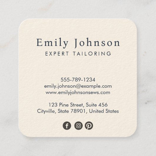 Floral Waterverf  naaimachine Mode Vierkante Visitekaartje (Achterkant)