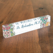 Floral waterverf naambordje (Zijkant)