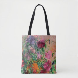 Floral Waterverf Needlepoint Kijk Tote Bag