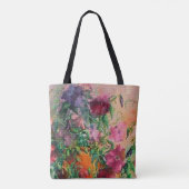 Floral Waterverf Needlepoint Kijk Tote Bag (Achterkant)