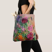 Floral Waterverf Needlepoint Kijk Tote Bag (Dichtbij)