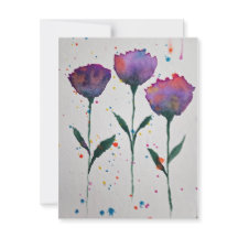Floral Waterverf Notecard
