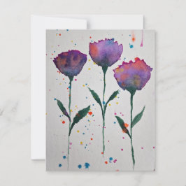 Floral Waterverf Notecard Notitiekaartje