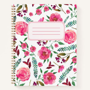 Floral-Waterverf Notitieboek