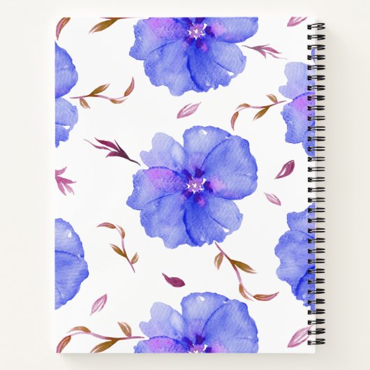 Floral Waterverf Notitieboek voor werk of journali (Achterkant)