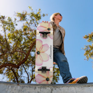 Floral Waterverf op maat Persoonlijk Skateboard