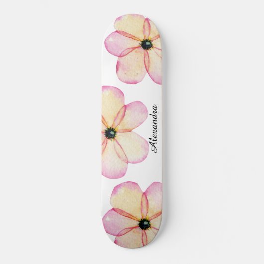 Floral Waterverf op maat Persoonlijk Skateboard (Voorkant)