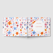Floral Waterverf Oranje blauw Gastenboek (Volledig)