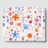Floral Waterverf Oranje blauw Gastenboek (Achterkant)