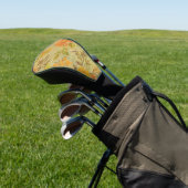  Floral Waterverf Oranje Bruin Groen Golfheadcover (Insitu)