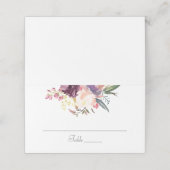 Floral Waterverf Paarse Lavendel Place Card Plaatskaartje (Buitenkant ongevouwen)