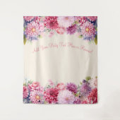 Floral Waterverf Party Foto Achtergrond Wandkleed (Voorkant)