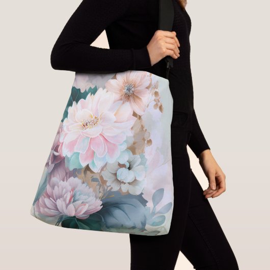 Floral Waterverf pastel Crossbody Tas (Dichtbij)