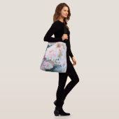 Floral Waterverf pastel Crossbody Tas (Op model)