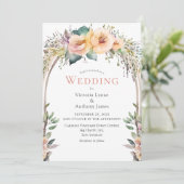 Floral Waterverf Pastel Lijst Weddenschap Kaart (Staand voorkant)