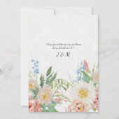 Floral Waterverf Pastel Pink Lace Elegant Flowers Kaart (Achterkant)