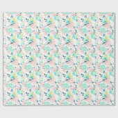 Floral Waterverf Pattern Cadeaupapier (Vlak)