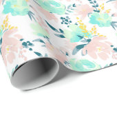 Floral Waterverf Pattern Cadeaupapier (Rol Hoek)