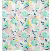 Floral Waterverf Pattern Douchegordijn (Voorkant)