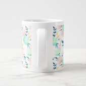 Floral Waterverf Pattern Grote Koffiekop (Achterkant)