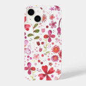 Floral Waterverf Pattern iPhone Hoesje (Achterkant)