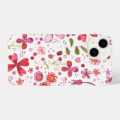 Floral Waterverf Pattern iPhone Hoesje (Achterkant horizontaal)