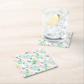 Floral Waterverf Pattern Kartonnen Onderzetters (Insitu)