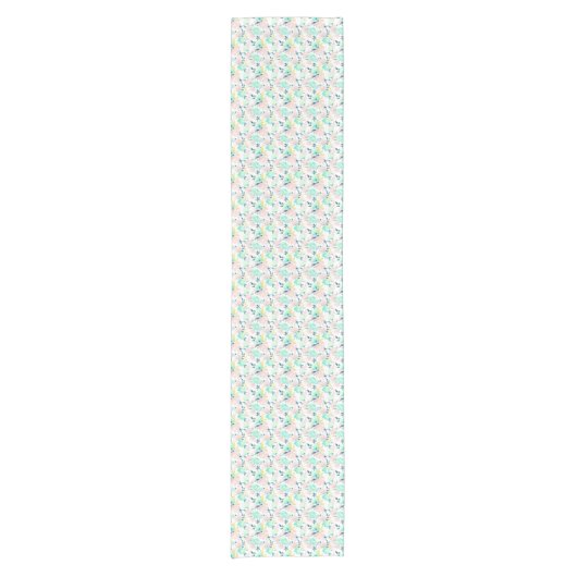 Floral Waterverf Pattern Korte Tafelloper (Voorkant)