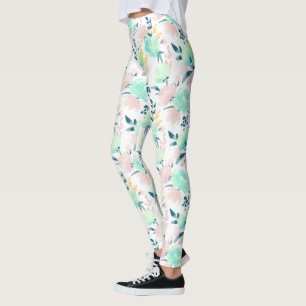 Floral Waterverf Pattern Leggings