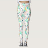 Floral Waterverf Pattern Leggings (Voorkant)