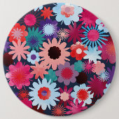 Floral Waterverf Pattern Ronde Button 6,0 Cm (Voorkant)