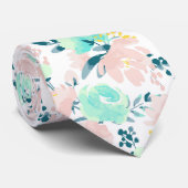 Floral Waterverf Pattern Stropdas (Opgerold)