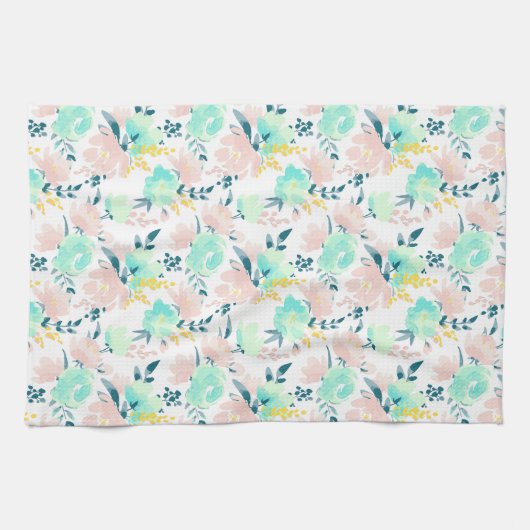 Floral Waterverf Pattern Theedoek (Horizontaal)